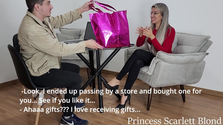 Queen Lytta ballbusting and cum lick: Princess Scarlett Blond - Sexy Office Female Worker Dominates and Friendzone...