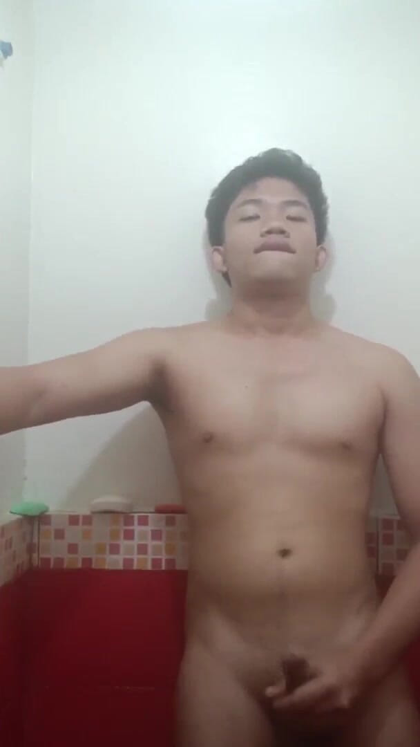 Fleshlab Gay: Hete Pinoy Twink masturbatie onder de douche