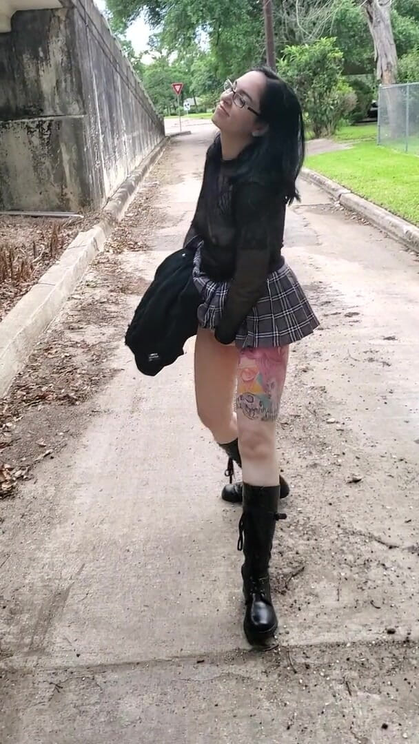 Web of Desire: Outdoor walk with no panties