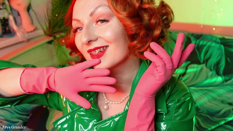 Arya Grander: Handschuhe fetisch - langes Asmr video - wichs für schöne Pin-up-göttin!