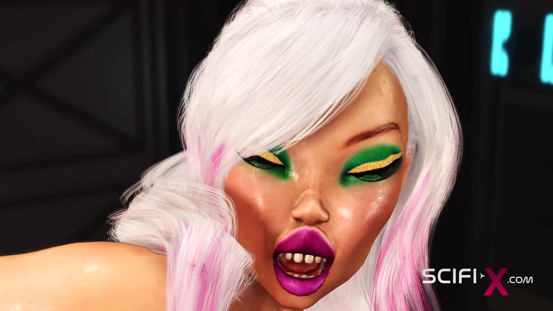SciFi-X transgender: क्षेत्र 51. Sci-fi Humanoid महिला android futa लैब में सेक्सी बड़े स्तनों वाली आकर्षक हसीना के साथ खेलती है