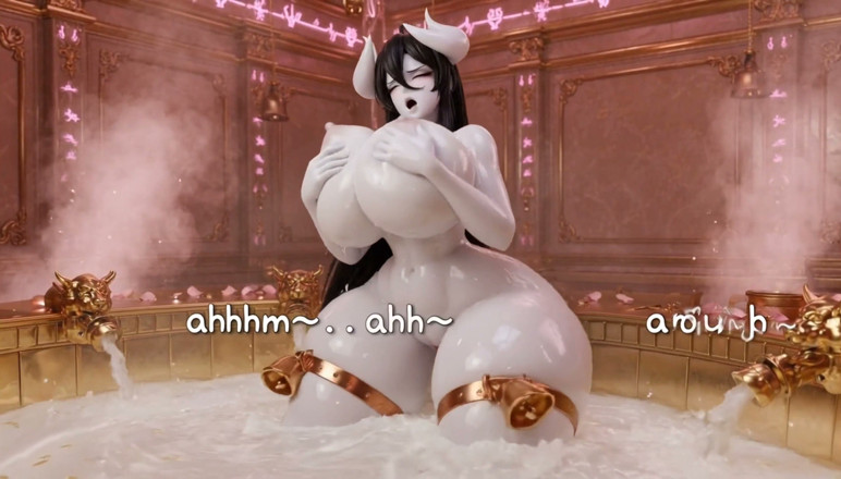 Stories&Anime: Albedo Demon Queen Bath Episódio 3 - Massive Tits Soapy Play e...