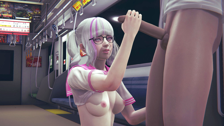 Waifu club 3D: Студентка дрочит член другу в студенческом метро