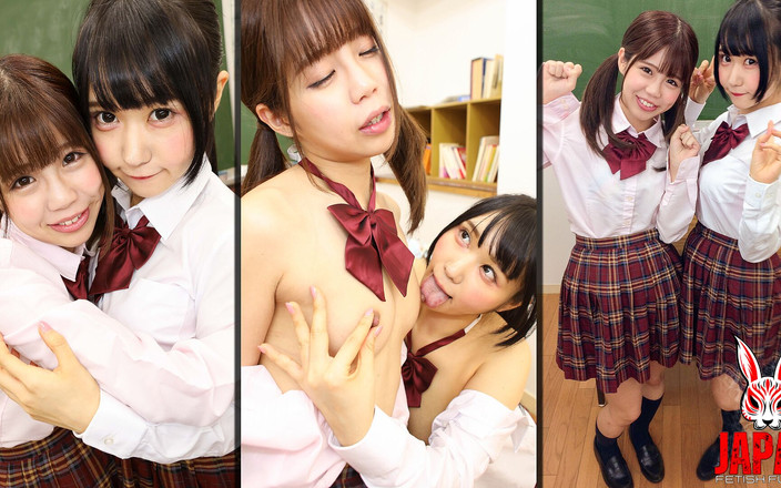 Japan Fetish Fusion: Mokré slintající jazyky řídí bradavky orgasmy - ve školní uniformě Nimo &amp; Fuu Natsuhi...