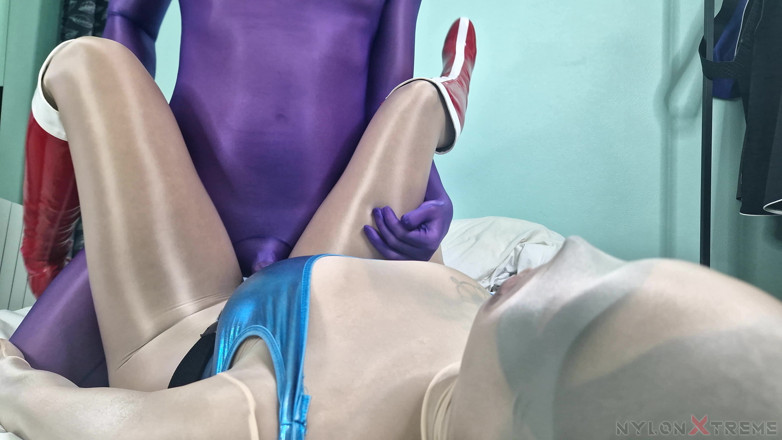 Nylon Xtreme: POV Julia Kate Encasement Tan Nylon