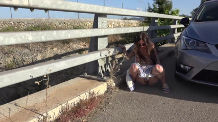 Nikky Thorne's Teen Club: Beautiful brunette babe is pissing outdoors