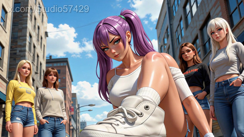 Supreme femdom: Велетень закохана в кросівки, навпаки, домінування ніг, фемдом