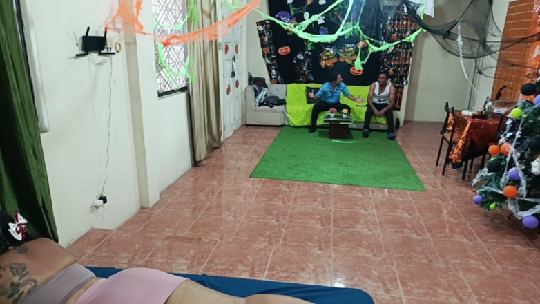 Lady: Delicious Halloween Threesome with the Busty, Big-assed Stepdaughter
