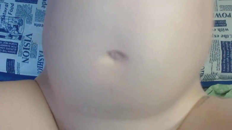 Risky Hairy Couple: Squirting with Big Pregnant Belly. Face