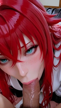 Rias Gremory in Stockings and Kimono to the Cream in the Ai Version of Dxd