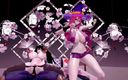 Smixix: Natsumi 토끼 구멍 섹스와 댄스 옷을 벗고 헨타이 마녀 소녀 Mmd 3D 빨간 머리 색 편집 Smixix