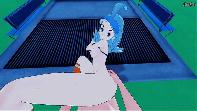 Hentai_Smash: Kahili dölle kaplanmadan önce bakış açısıyla domalarak sikiliyor - hentai.