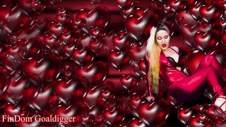 FinDom Goaldigger: Masturbarse con mi catsuit rojo sexy antes de encerrado en...