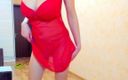 Myla Angel: Myla_angel Mostra spogliarello caldo in abito rosso e abbigliamento sportivo!
