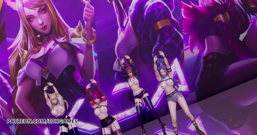 3D-Hentai Games: Black pink - tarian erotis 3d ahri, akali, evelynn, kaisa