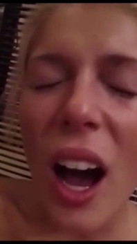 Blonde lesbians big dildo penetrated in pussy