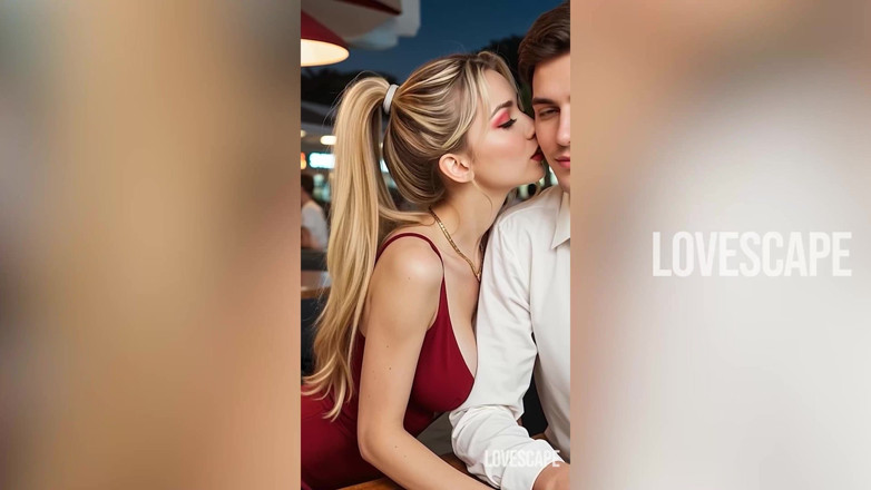 Lovescape: 목줄을 묶고 굴욕을 즐기는 금발의 순진한 데이트