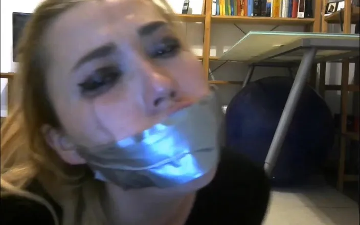 Selfgags classic: Mouth packed &amp; tape gagged!