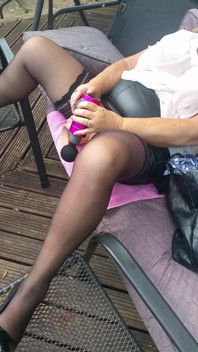 Outdoor Stockings Tease - Dildo & Massager Vibes
