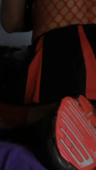 Schwarz Rotes Cheerleaderoutfit, BBC Bisn Zum Orgasmus Reiten