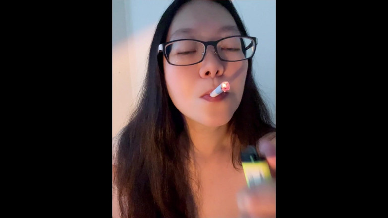 Smoking Asian: Real Smoking Asian MILF Smoking Lingerie | Dirty Ashtray Meets Bouncy...