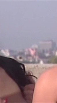 Hot Rooftop Threesome with Intense Fisting
