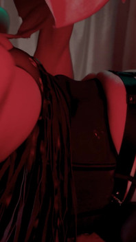 Une dominatrice à gros nichons en latex fait face à sa chatte poilue à un esclave et trait son énorme bite dans ses gants