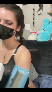 Self Auto Bp Cuff Vibrator Orgasm and Breast Play in Black Lingerie