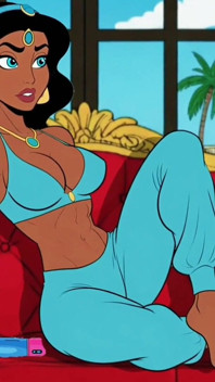 Futanari. Princess Jasmine Girl with a Big Dick. Porn Aladdin Series.