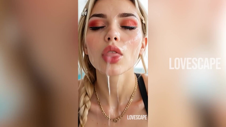 Lovescape: Heiße blondine am pool im doppel &amp;bbc geritten