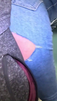 Hardcore Tease & Double Cum on My Ripped Jeans and Open Denim Jacket