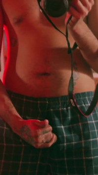 Big Uncut Cock Latino Camilo Brown Jerking Before Bed Cumshot in the Mirror