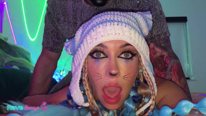 Rave Bunnys: Lusty Bunny Khloe Kapri Gets Her Face Covered in Cum!