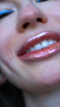 Glamour Girl Kiss with Sweet Shiny Juicy Lips