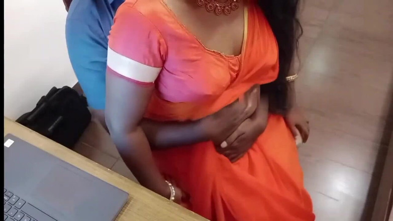 Luxmi Wife: Wife Fucks Manager in Office Transparent Saree
