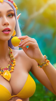 นางเอลฟ์สาวนู้ดหน้าอกใหญ่สวยงาม กับผลแอคกี