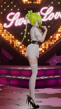 Hatsune Miku Shake 노래 옷을 벗고 춤을 추는 헨타이 MMD 3D 금발 머리 색 편집 Smixix
