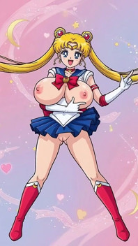 Sailor Moon Shaking Her Tight Bald Ass Pussy