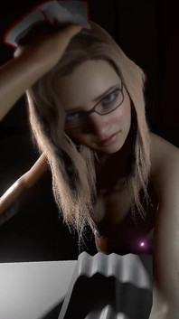 看護師はロボットディルドが彼女をファックするように猫を食べる