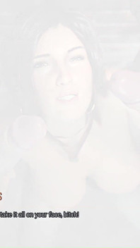 Slutty Lara Deepthroated by 2 Thugs