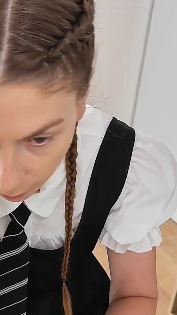 Godess MILF in College Uniform Showering and Masturbates (All You Can Fetish)