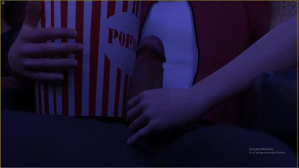 Future Money Man: Two Horny 18 Plus Stepsisters Playing with My Cock in Theatre