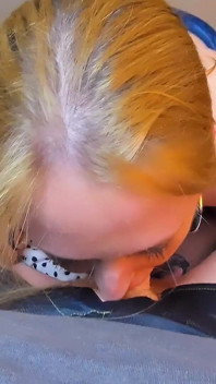 Step-stepmom Deepthroat Gagging Blowjob