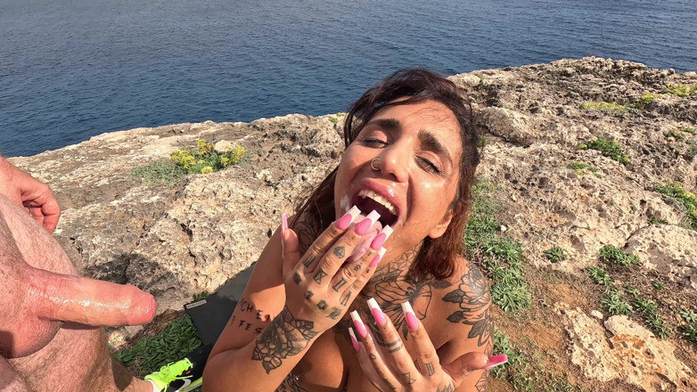EroticOnlyClips: Outdoor Cliff Fisting Gape - Tattooed Slut Stretched Wide Open
