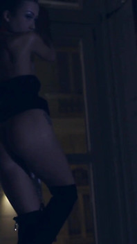 Slut blows long cock at night and gets her face covered with cum