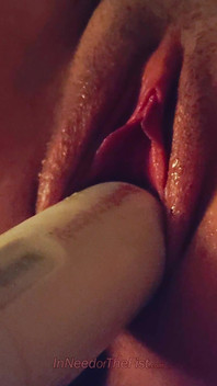 Left with the Hitachi Wand in My Pussy