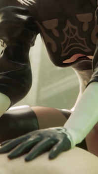 2b velký zadek anální cowgirl šukání po nedbalém kouření - Nier automata 3D porno