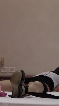 Hooded MILF Tied to the Bed, Fucked with Facial