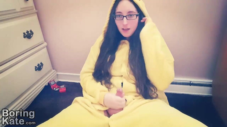 Boring Kate: Fapping in my pikachu kigurumi