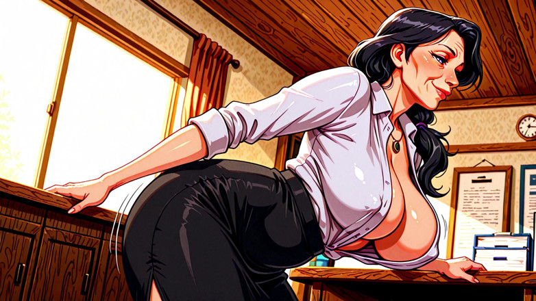 AI Porn: Calde donne in ufficio tette fuori mix